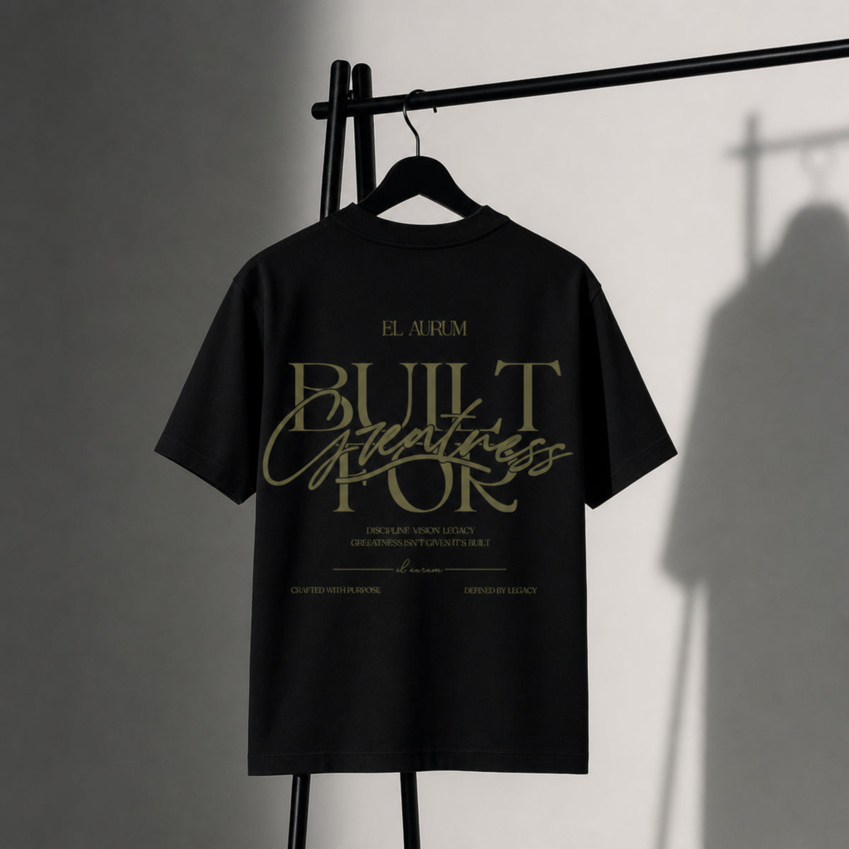 Unisex Terry Oversized Black Tee