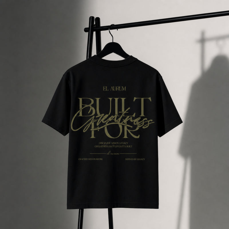 Unisex Terry Oversized Black Tee