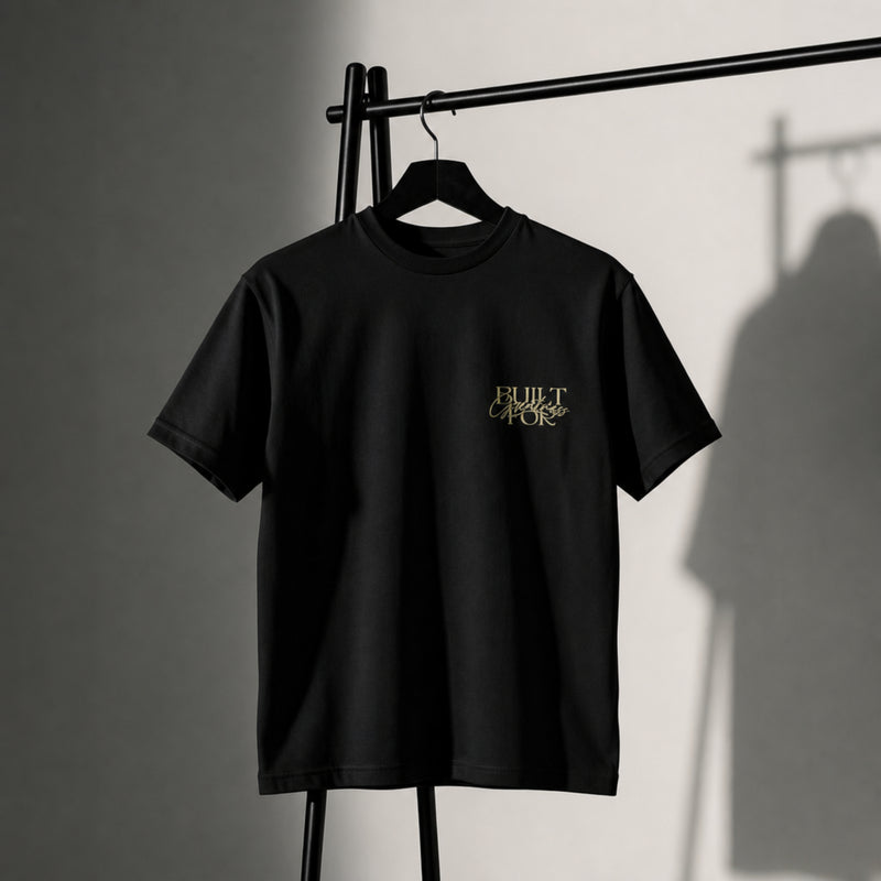 Unisex Terry Oversized Black Tee