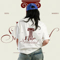 EL AURUM Canvas Oversized Terry Tee in White — front view