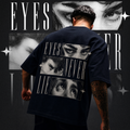 EL AURUM Midnight Navy Oversized Terry Tee — front view, deep navy colorway